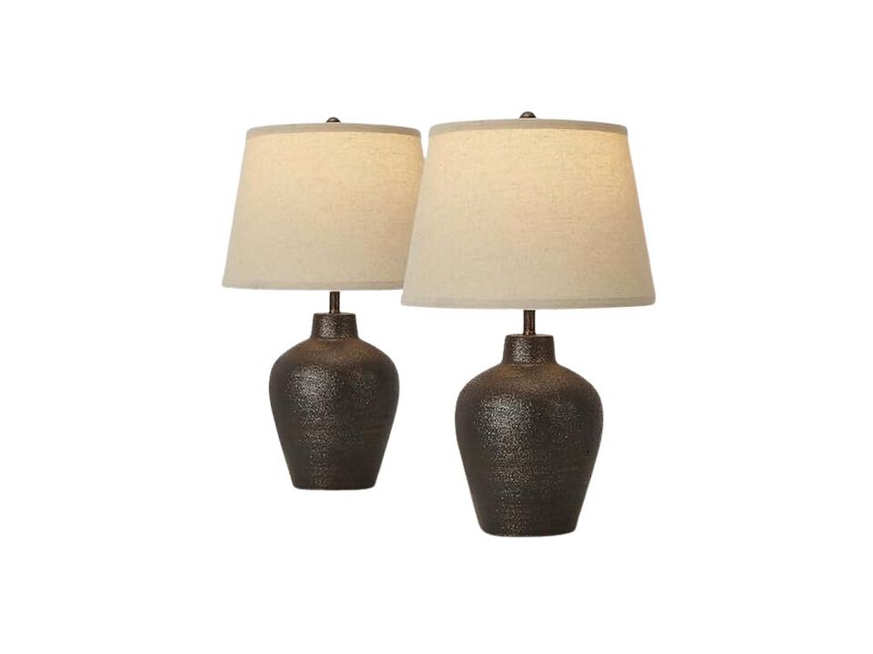 Farmhouse Rustic Resin Table Lamps Set Of 2 For Living Room Bedroom Nightstand