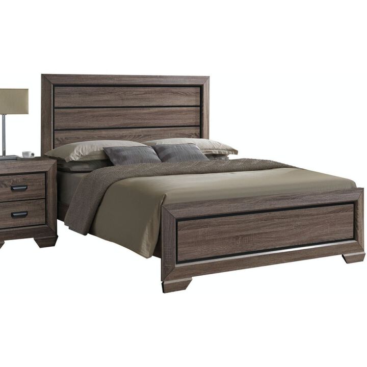 Lyndon Queen Bed in Weathered Gray Grain