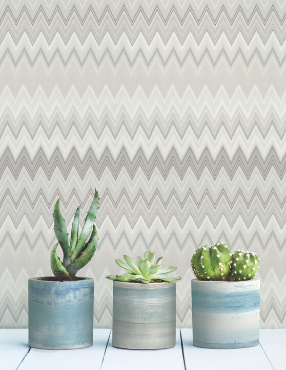 Zig Zag Beige Peel & Stick Wallpaper