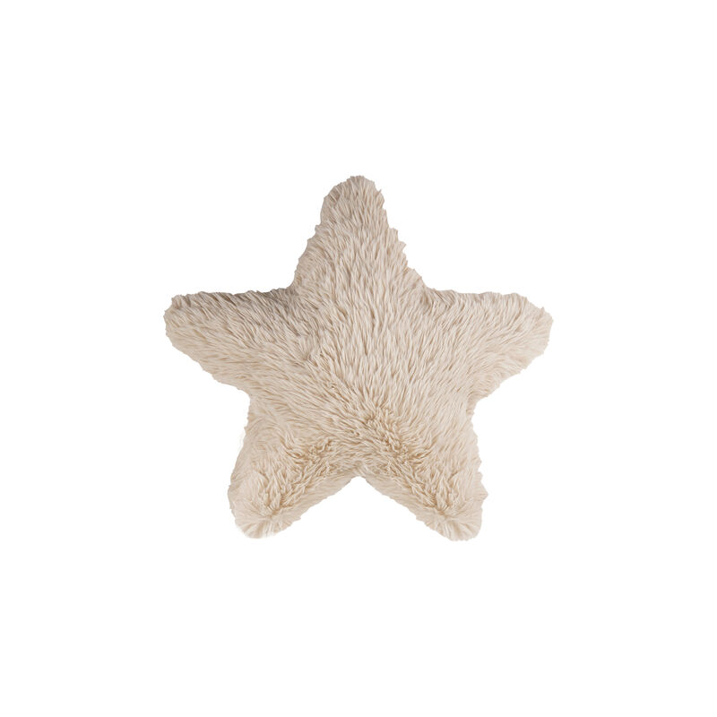 Cream Faux Fur Star Pillow image number 0
