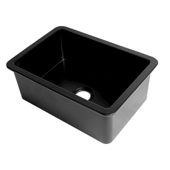 ALFI brand Black Matte 27 x 18 Fireclay Undermount / Drop In Firelcay Kitchen Sink