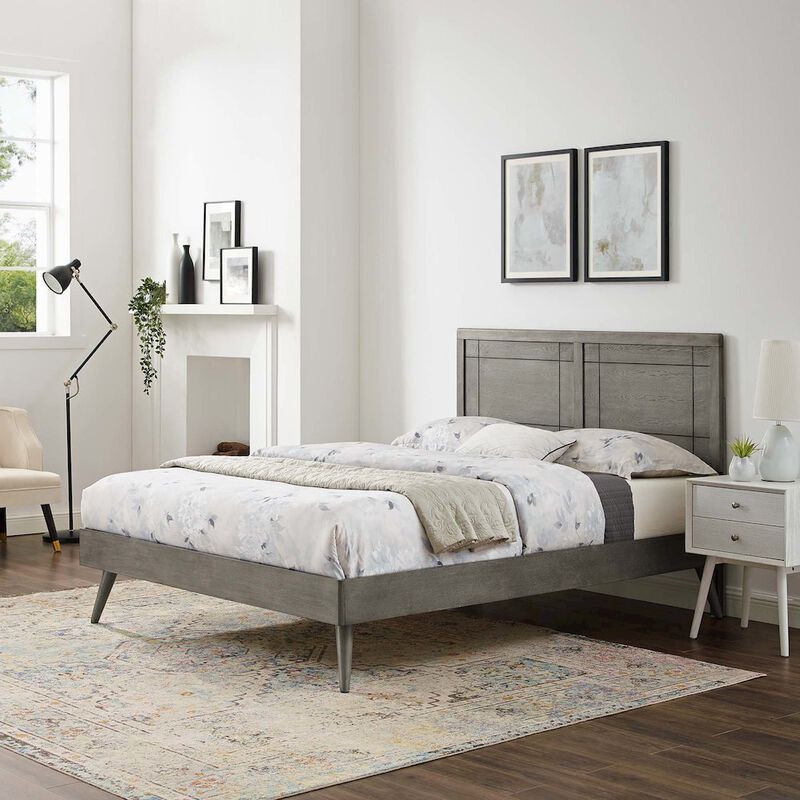 Marlee Wood King Platform Bed With Splayed Legs image number 7