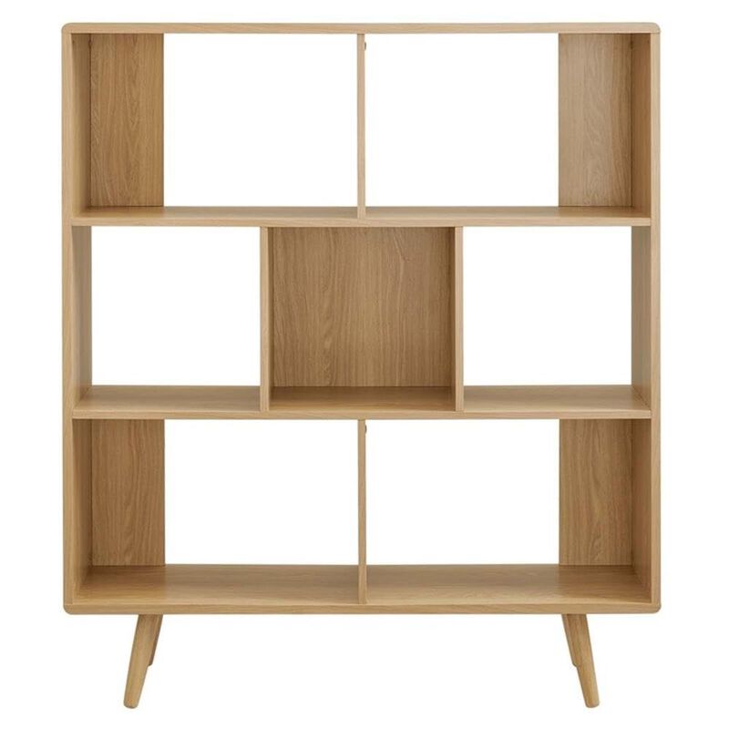 Modway EEI-2529-CHA Transmit 7 Shelf Wood Grain Bookcase, Charcoal image number 3