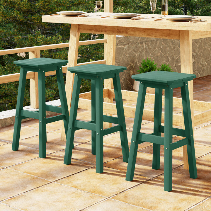 WestinTrends 29" HDPE Outdoor Patio Square Bar Stools Set of 3