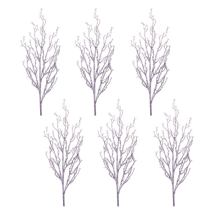 Set of 6 Beaded Twig Sprays for Holiday Centerpieces, Wreaths, or Vase Displays