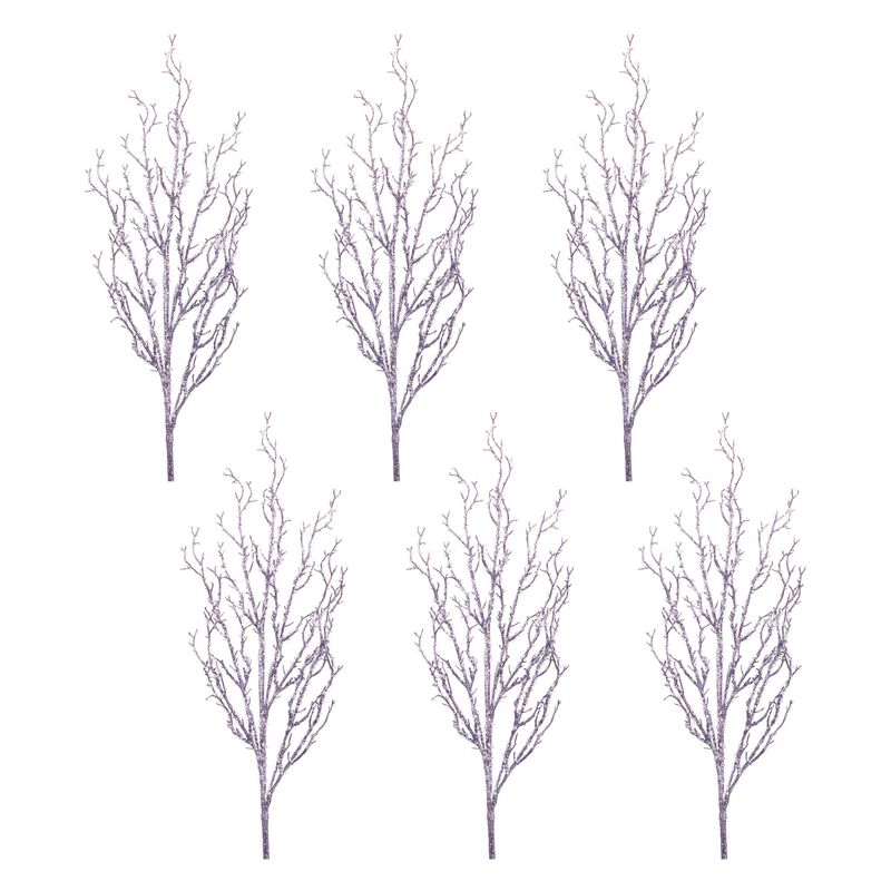 Set of 6 Beaded Twig Sprays for Holiday Centerpieces, Wreaths, or Vase Displays