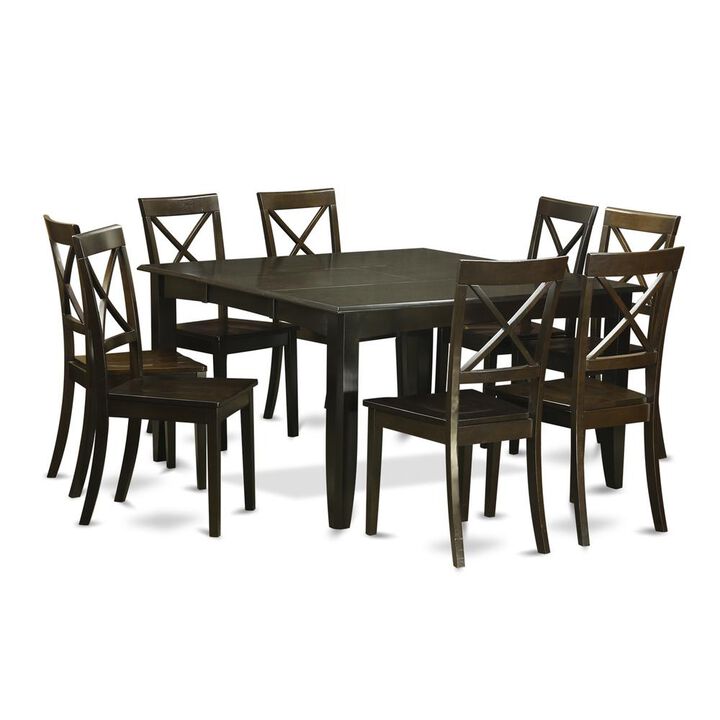East West Furniture 9  Pc  Dining  room  set  Kitchen  Table  with  Leaf  and  8  Dinette  Chairs.