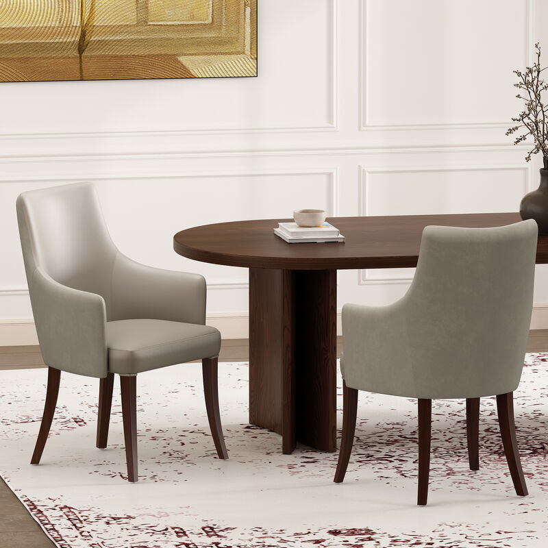 Connie Light Gray Dining Arm Chairs (Set of 2)