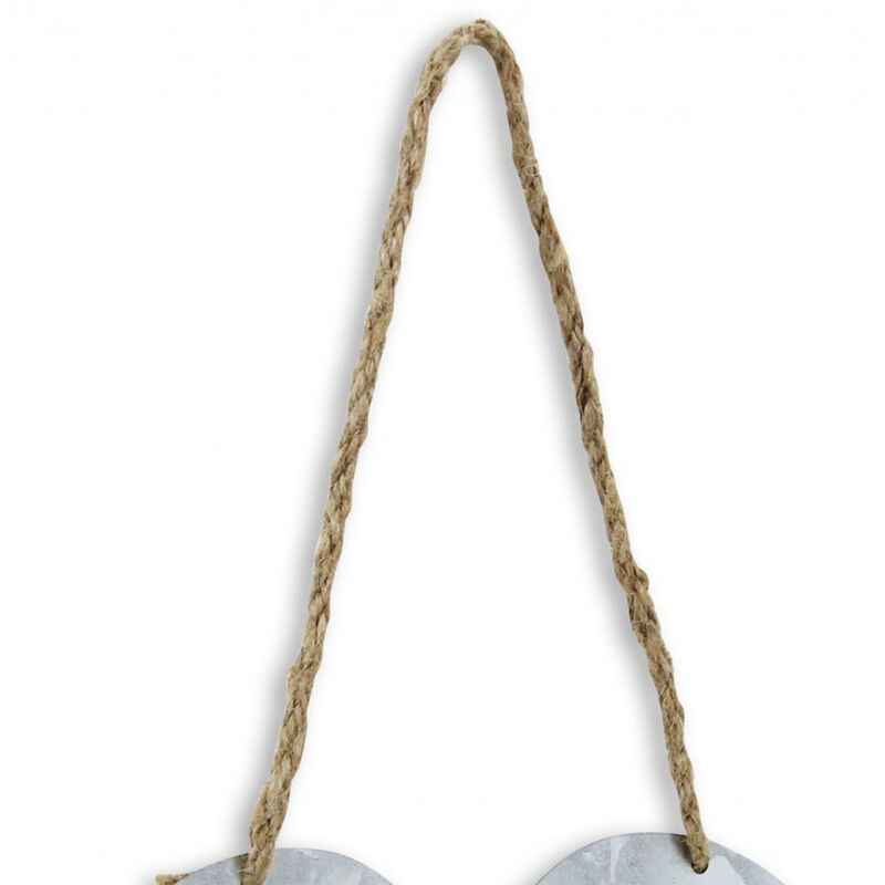 HomeRoots 10" Gray Galvanized Metal Heart Shaped Welcome Wall Decor image number 4
