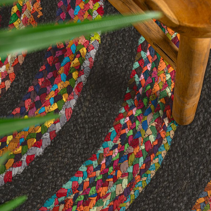 Abyss Braided Bohemian Coastal Jute Round Area Rug