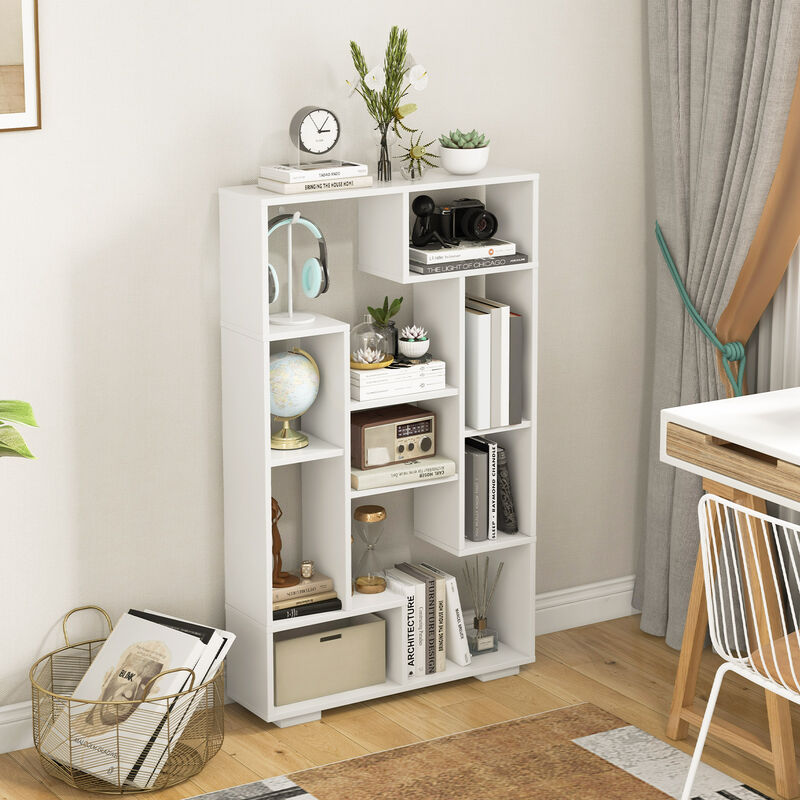 47-Inch Tall Bookshelf for Home Office Living Room-White
