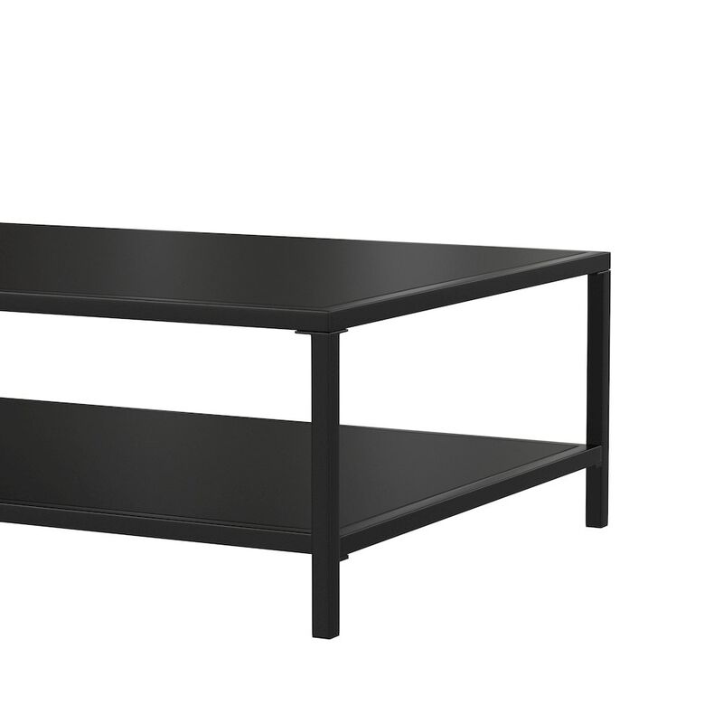 Flash Furniture 2 Tier Patio Coffee Table Black Coffee Table, Porch, or Poolside-Steel Leg Frame image number 3