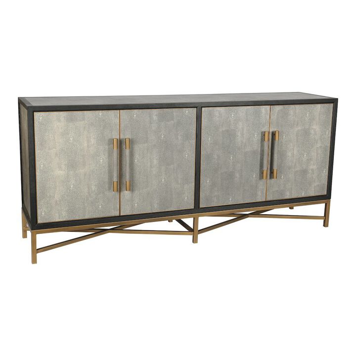 Starlight Canyon Home Gray Sideboard Cabinet with Brass Detailing Unique Credenza