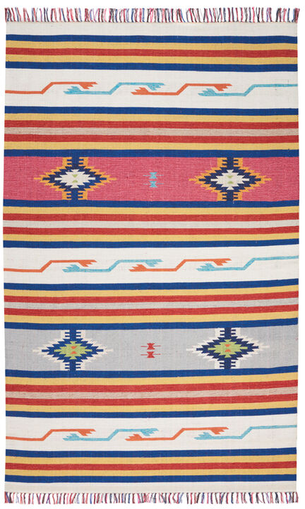 HomeRoots Southwestern Handmade Area Rug With Fringe