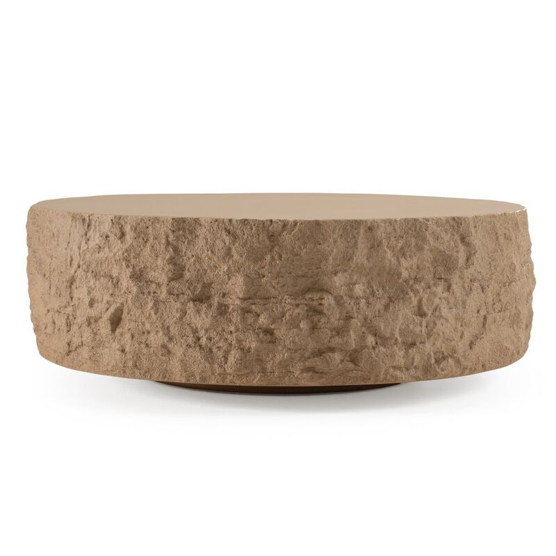 Modrest Quarry - Modern Beige Round Coffee Table