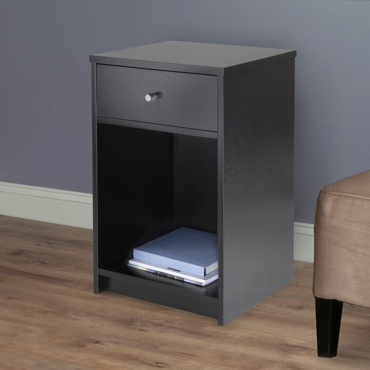 Winsome Squamish Accent Table With 1 Drawer, Black Finish