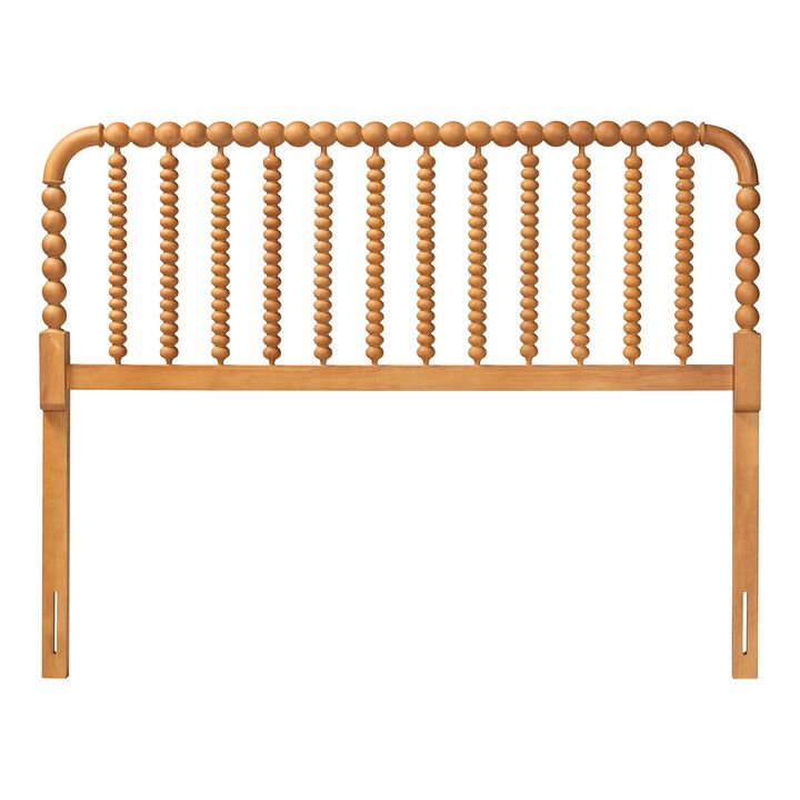 Baxton Studio Finley Turned Bobbin Headboard - Crafted Wood Panel with Decorative Spindle Design for Cottage Farmhouse Bedroom