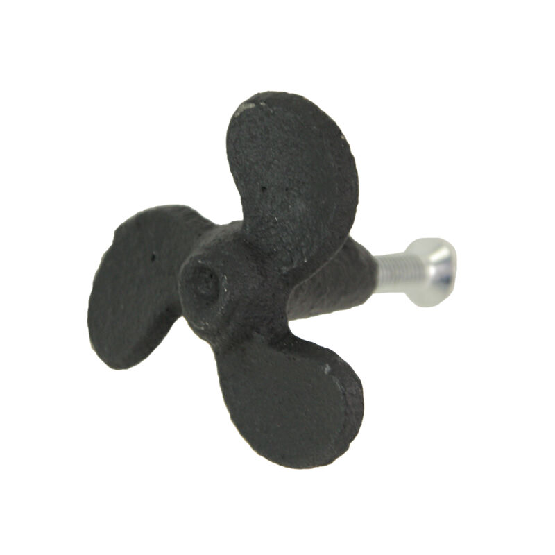 Set of 6 Rustic Black Cast Iron Boat Propeller Drawer Pulls - Nautical Decor with Weathered Charm - 1.75 Inches in Diameter, Perfect for Cabinets and End Tables image number 0