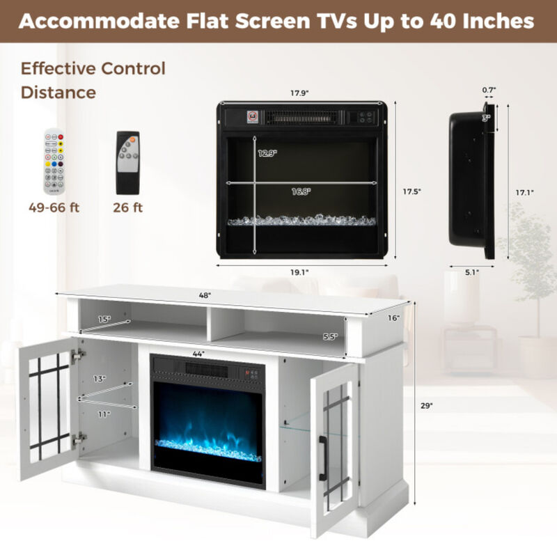 Fireplace TV Console with Remote & LED Mood Lighting &ndash; Media Cabinet for TVs Up to [40 inches]"