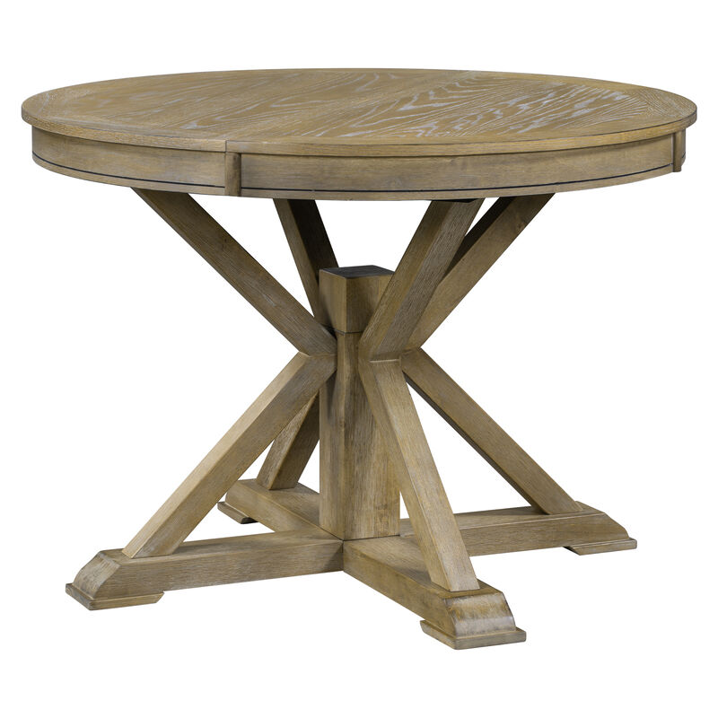 Merax Retro Extendable Dining Table with Leaf