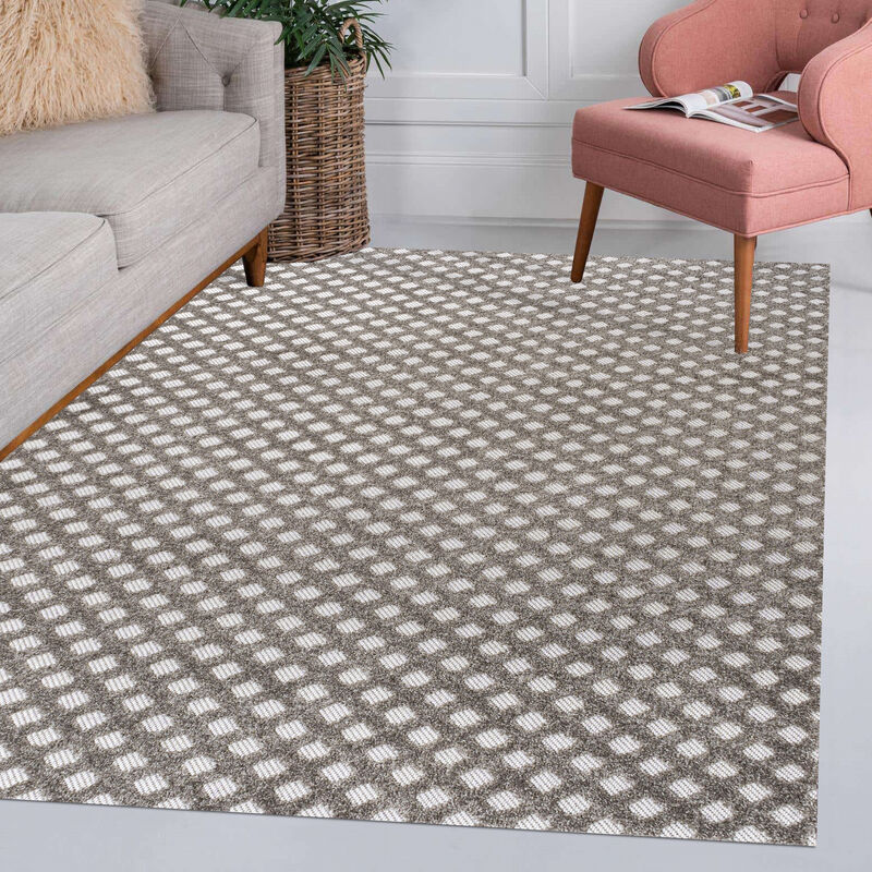 Rabat High-Low Pile Mini Diamond Trellis Area Rug