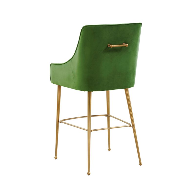 Tov Furniture Beatrix Velvet Upholstered Bar Stool - Gold Legs (Green, Bar Stool) image number 4