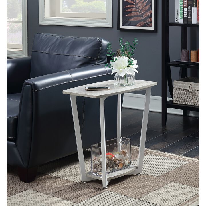 Convenience Concepts Graystone End Table, Gray / White Frame
