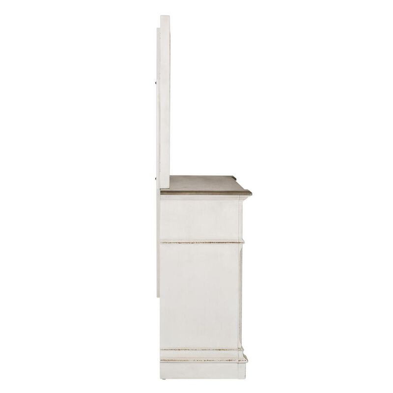Liberty Furniture Abbey Park Dresser & Mirror in Antique White image number 1
