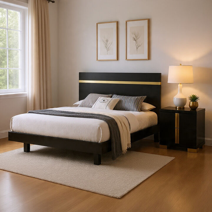 Bedroom Set, Wood, 2 Piece Set with Nightstand