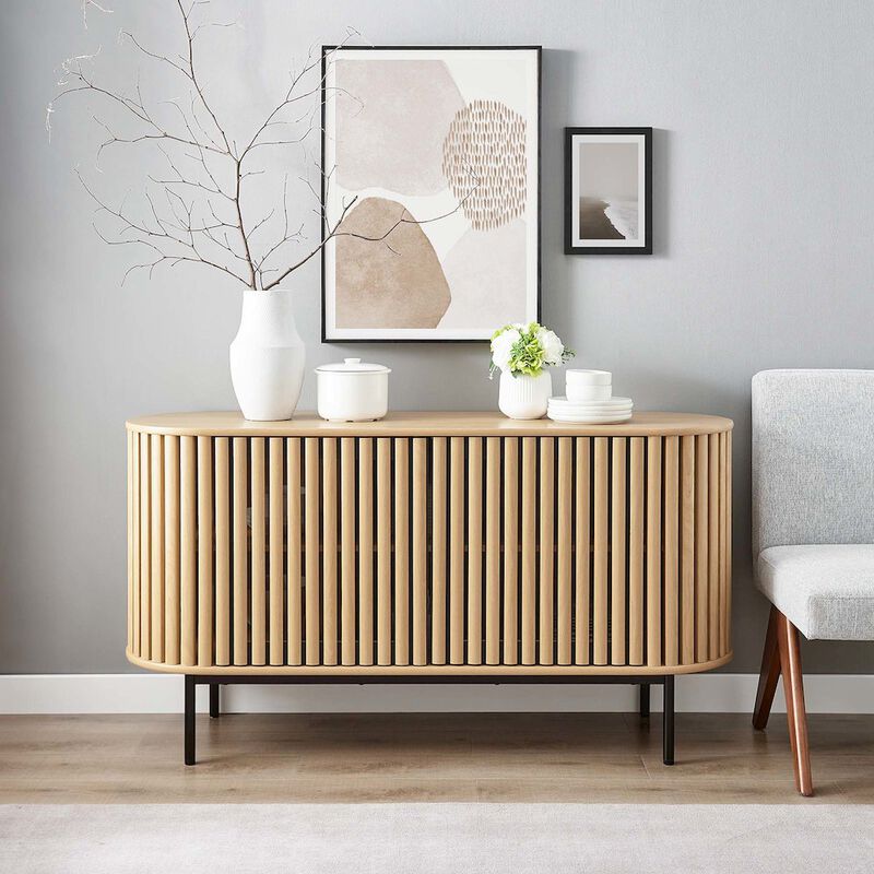 Modway EEI-6590-OAK Fortitude 59&rdquo; Oval Sideboard, Oak image number 9