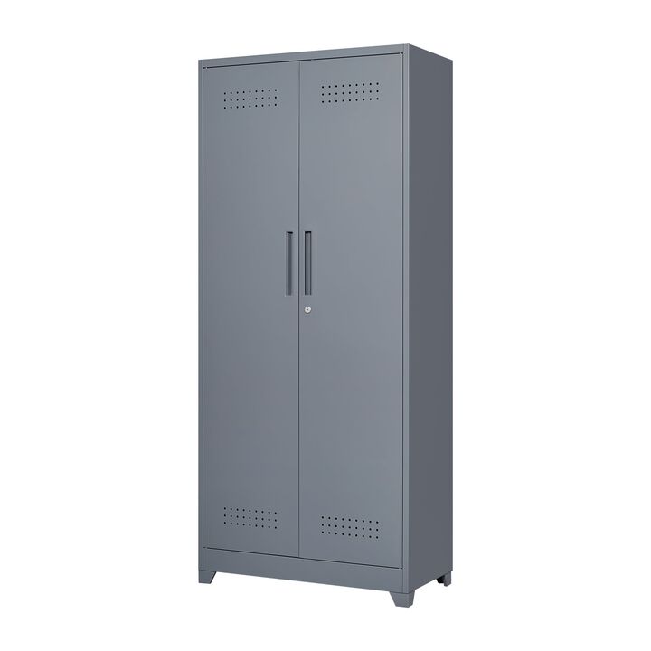 Metal Lockers Cleaning Tool Storage Cabinets With Locking Doors