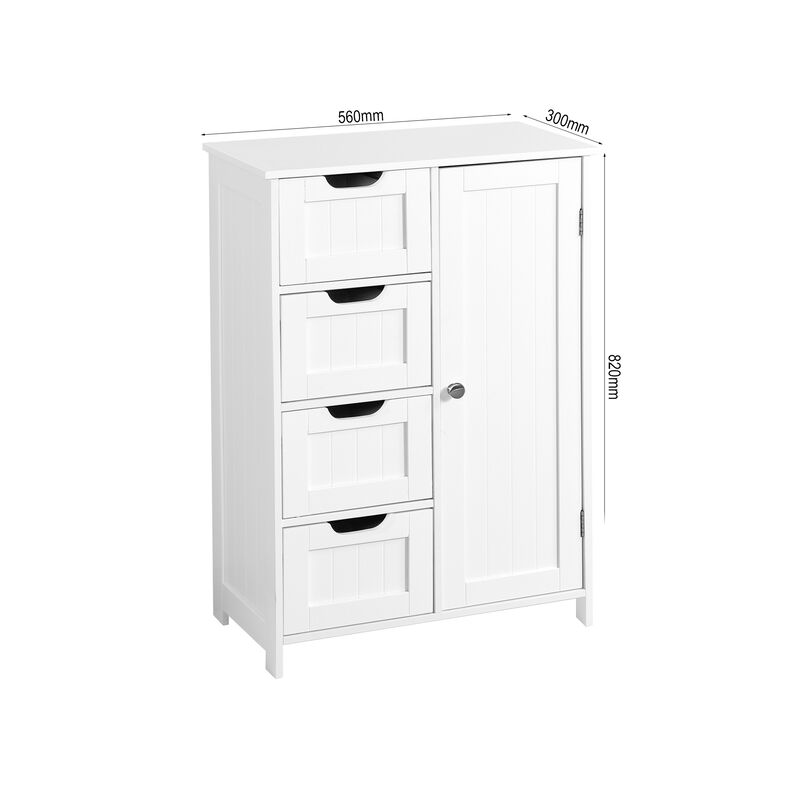 Hivvago 4 Drawers 1 Shelf Floor Standing Wooden Cabinet and Storage Organizer