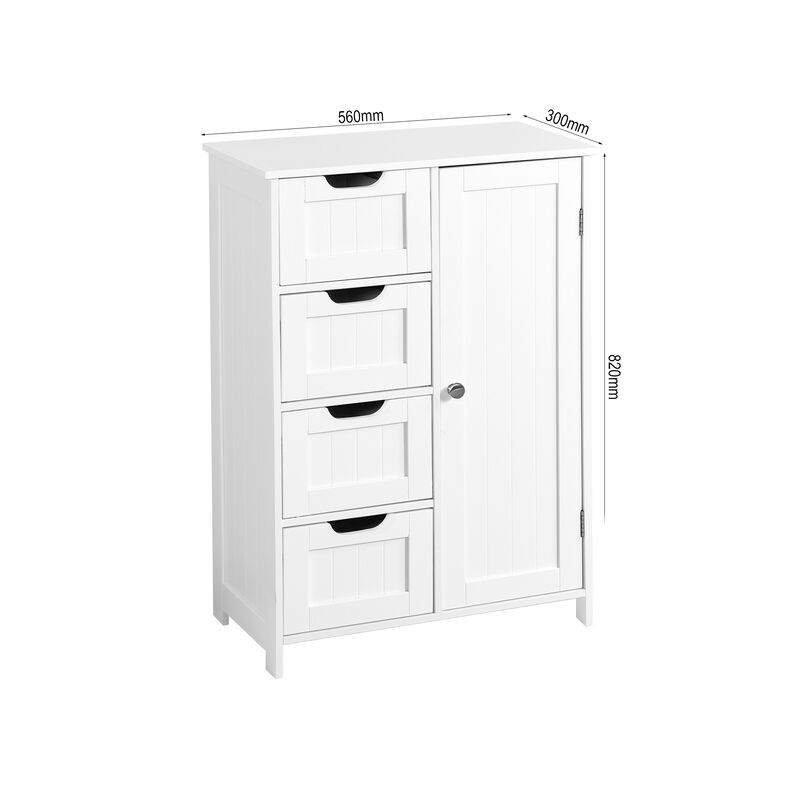 Tall Bathroom Cabinet with Drawers and Adjustable Shelves