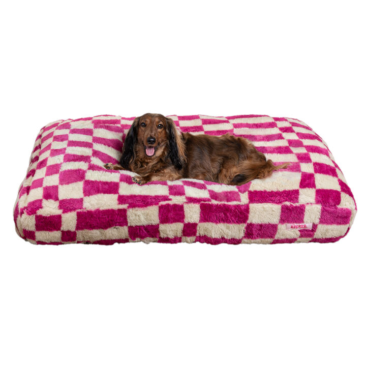 Mabel Designer Modern Ultra Soft Reversible Plush Rectangular Pet Bed with Washable Cover