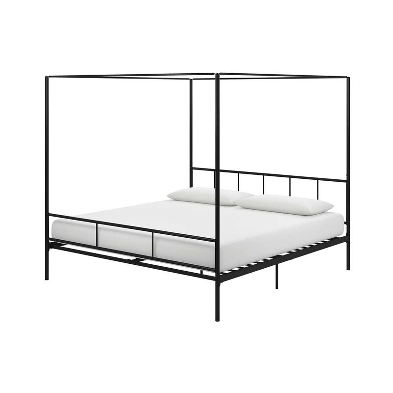 Sturdy Metal Canopy Bed Frame with Headboard and Footboard for Stylish Bedroom
