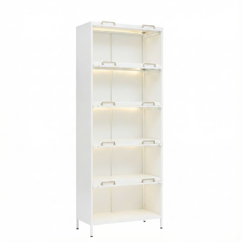 Wimnux Modern LED Lighted Metal Display Cabinet image number 8