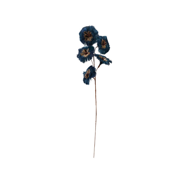 Indigo Feather Stem with Paper Detailing