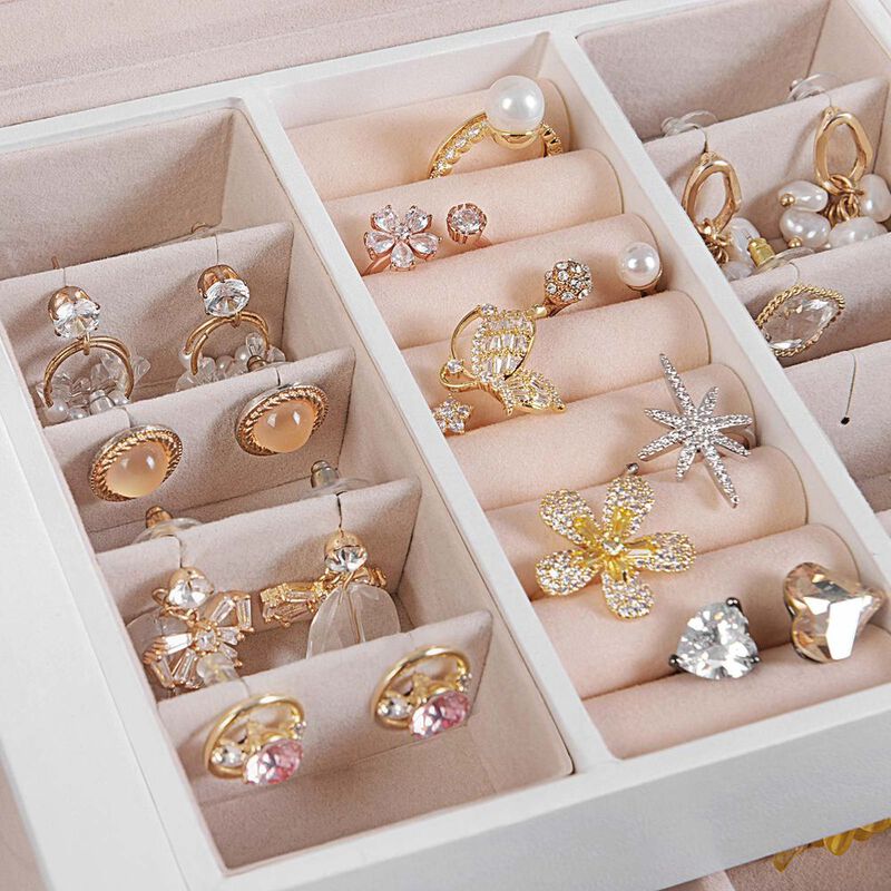 BreeBe White Jewelry Storage Box for Women