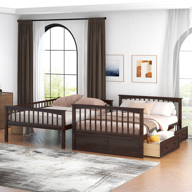 Merax Full over Full Bunk Bed with Drawers