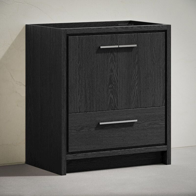 Virage 30" Freestanding Bathroom Vanity in Black Oak without Sink Top image number 2