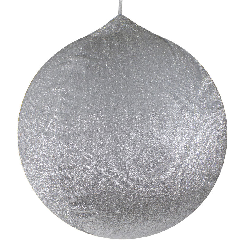 23.5" Silver Tinsel Inflatable Christmas Ball Ornament Outdoor Decoration