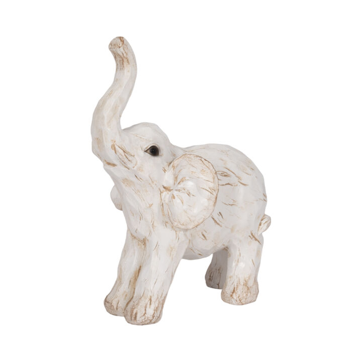 8" Elephant Figurine, White