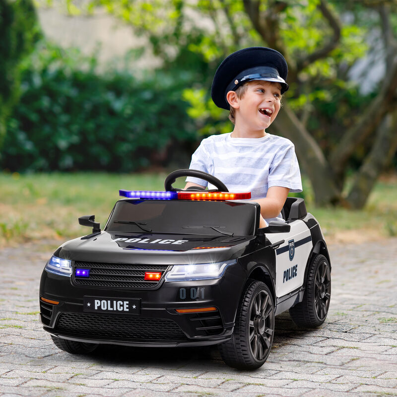 BreeBe 12V Kids Ride on Car w/ Remote Control, Siren, Light, Music, Spring Suspension, Horn & Transport Wheel image number 1