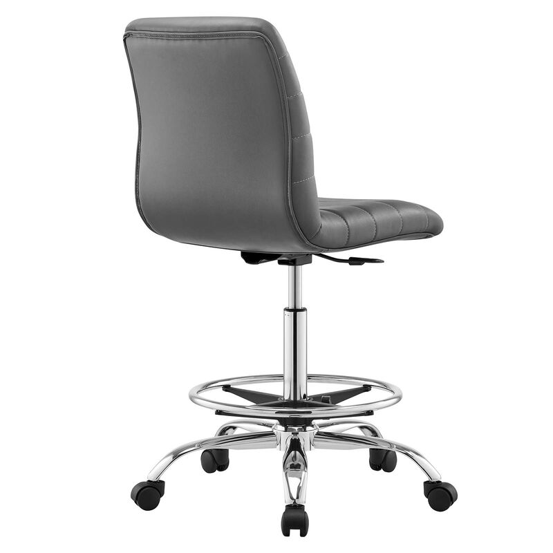 Modway Furniture - Ripple Armless Vegan Leather Drafting Chair image number 4