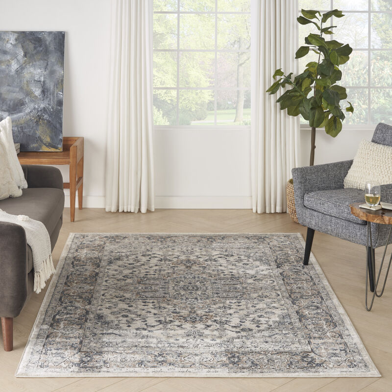 Quarry QUA05 Ivory/Gray 5' x 8' Oval Rug image number 9