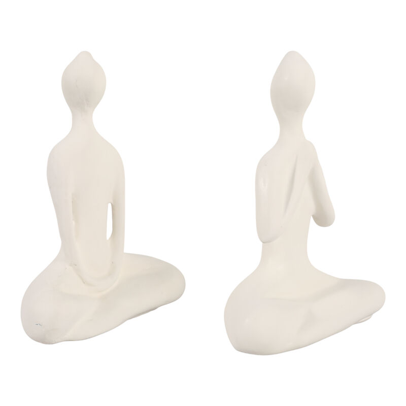 S/2 Paper Mache Yoga Ladies image number 1