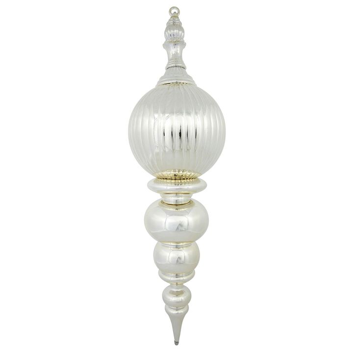 Vickerman 28" Shiny Finial Christmas Ornament, Shatterproof Plastic, Holiday Christmas Tree Decoration, Champagne