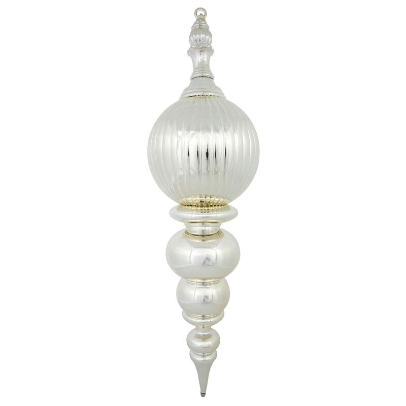 Vickerman 28" Shiny Finial Christmas Ornament, Shatterproof Plastic, Holiday Christmas Tree Decoration, Champagne image number 0
