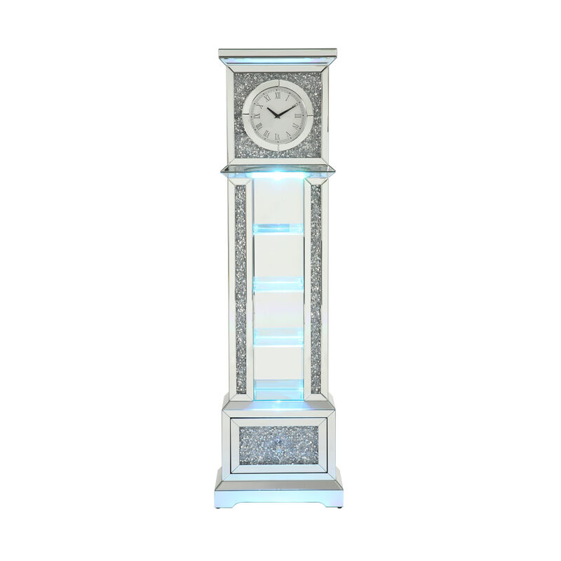 Noralie GRANDFATHER CLOCK W/LED Mirrored & Faux Diamonds image number 3