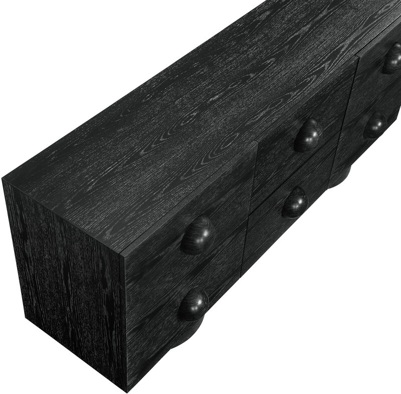 Meridian Furniture Bubble Black Rubberwood with Oak Veneer Sideboard/Buffet image number 8